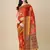 Red ly Printed Linen Saree For Trendy Girlie Looks In Wedding Season