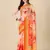 Peach ly Printed Linen Saree For Trendy Girlie Looks In Wedding Season