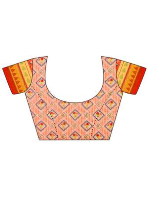 Peach ly Printed Linen Saree Trendy Girlie Looks In Wedding Season 5