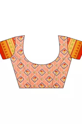 Peach ly Printed Linen Saree Trendy Girlie Looks In Wedding Season