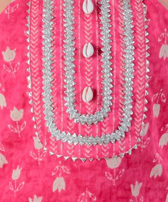 Red cotton kurta with dhoti ethnic set 5
