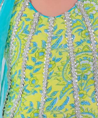 Green cotton lehanga and choli with dupata ethnic set 5