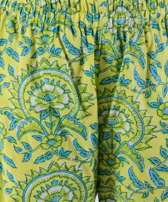 Green cotton kurta with sharara with dupata ethnic set 6