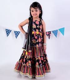 Black cotton lehanga and choli with dupata ethnic set