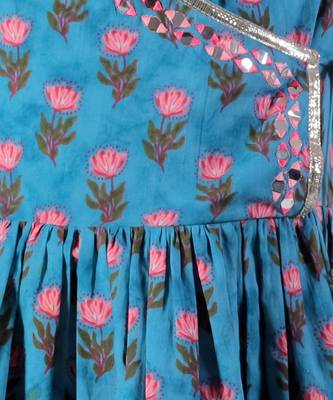 Blue cotton kurta with dhoti ethnic set 5