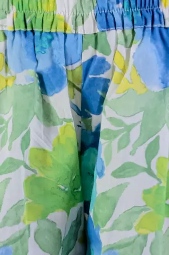 Green cotton top with pant co-ordinate ethnic set