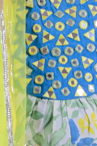 Green cotton lehanga and choli with dupata ethnic set