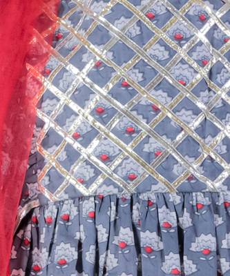 Grey cotton lehanga and choli with dupata ethnic set 6
