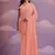 Orange Sequins Georgette Saree 