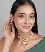 Jiyanshi fashion copper temple rajwadi style jewellery set      