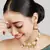   Gold plated indian traditional temple jewellery necklace set with adjustable thread for wo  and girls