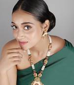   copper temple rajwadi style jewellery set      