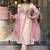 Light pink embroidery work natural crap  stitched straight pant style salwar suit