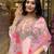 Light pink embroidery work natural crap  stitched straight pant style salwar suit