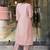 Light pink embroidery work natural crap  stitched straight pant style salwar suit