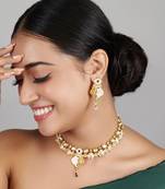   copper temple rajwadi style jewellery set      