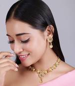   Temple jewellery matte finish necklace sets for wo 