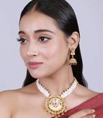   Temple jewellery matte finish necklace sets for wo 