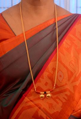 Golden mangalsutra LONG with double vati one gram gold 1