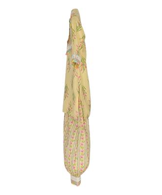Yellow  block printed  kurta set 3