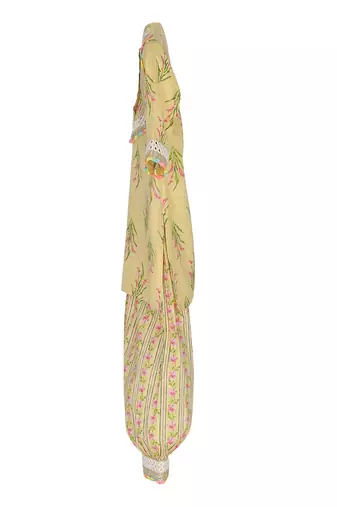 Yellow  block printed  kurta set