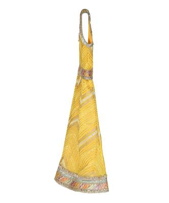 Light yellow  cotton silver lehenga set 3