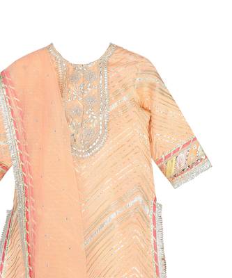 Peach  chinon kurta sharara set 5
