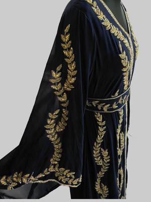 Black color Full Sleeves Handmade Moroccan Kaftan 2