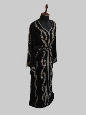 Black color Full Sleeves Handmade Moroccan Kaftan 3