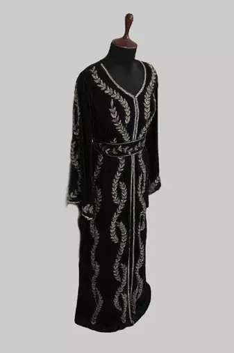 Black color Full Sleeves Handmade Moroccan Kaftan