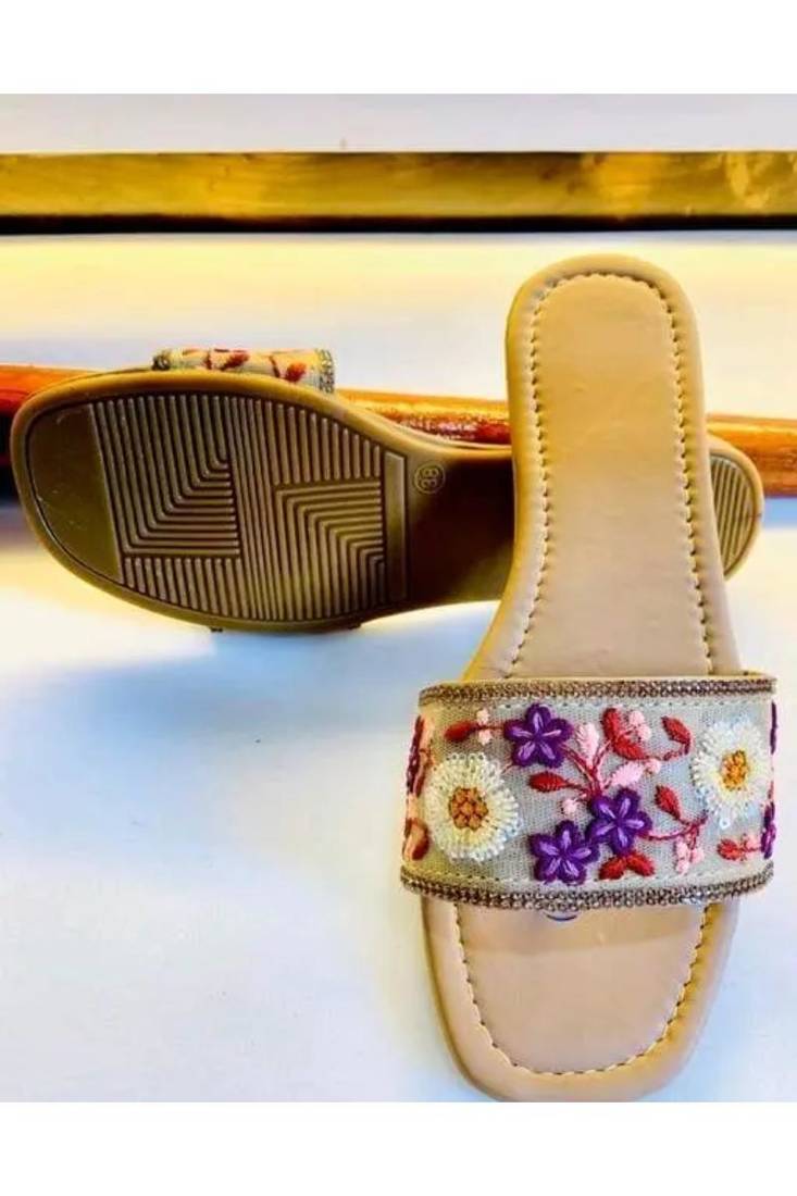 Indian designer jaipuri embellished work sandals/flip flops