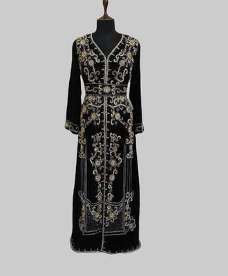 Black color Full Sleeves Handmade Moroccan Kaftan 1