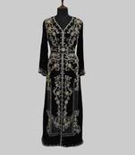 Black color luxurious Full Sleeves Handmade Moroccan Kaftan.
