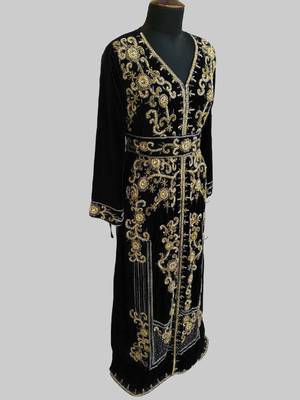 Black color Full Sleeves Handmade Moroccan Kaftan 4