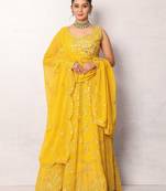 Haldi Yellow embroidered Georgette Sequined Embroidered Lehenga Choli with Dupatta