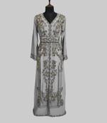 White color luxurious Full Sleeves Handmade Moroccan Kaftan.