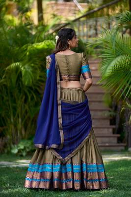 CHIKOO COLOR POLY COTTON LEHENGA CHOLI 3
