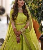 Sabyasachi Lime Green Lehenga Choli For Wedding