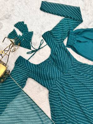 Jeswa Teal Georgette Anarkali Suit 6