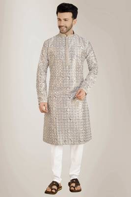 Arruga stylish mirror work sequins digital print  kurta pajama 1