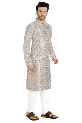Arruga stylish mirror work sequins digital print  kurta pajama 2