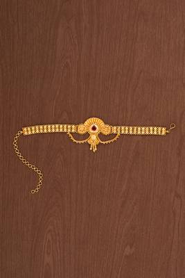 Golden bajuband (vanki) with ruby stone one gram gold 2
