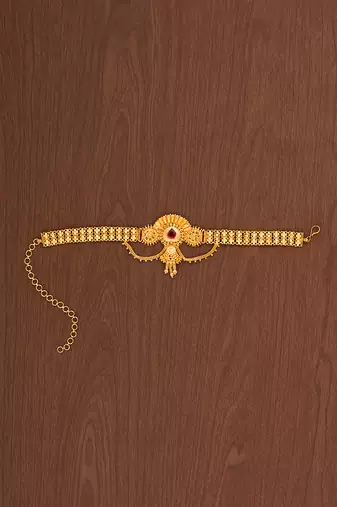 Golden bajuband (vanki) with ruby stone one gram gold