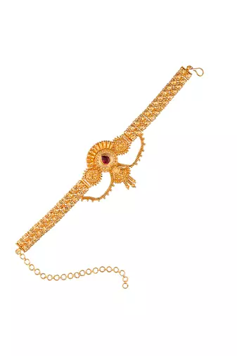 Golden bajuband (vanki) with ruby stone one gram gold