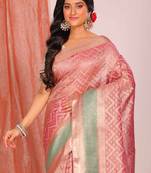 Crush tissue silk saree(rani)