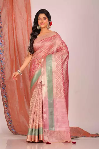 Crush tissue silk saree(rani)