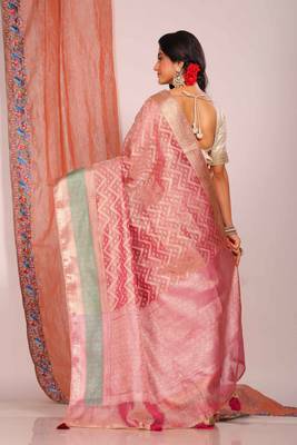 Crush tissue silk saree(rani) 5