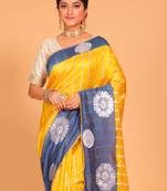 South silk woven saree (yellow and blue)