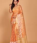 Kota zari stripe embroidery saree (orange)