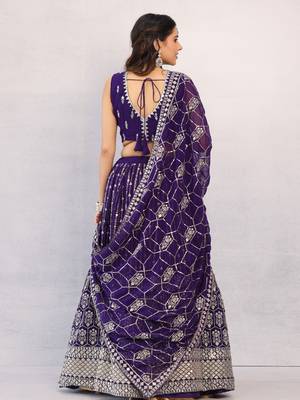 Dark purple lehenga choli for womens,partywear lehenga choli 2
